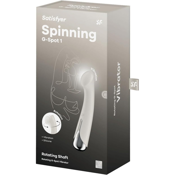 Вібратор для жіночих статевих органів Satisfyer Spinning G-Spot 1, білий | 16,5 см | 12 вібрацій та 5 програм обертання | Водонепроникний (IPX7)