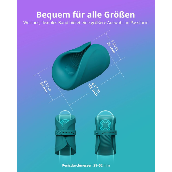 LOVENSE Gush 2 - Автоматичний чоловічий вібратор з пульсацією, керування через додаток, регульовані ремінці, для тренування витривалості