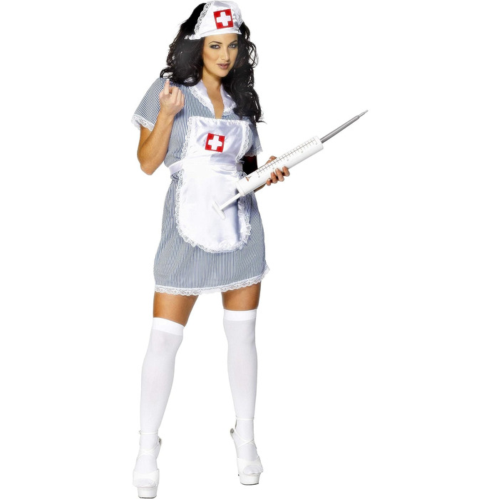 Костюм сестрички Naughty з сукнею, фартухом та головним убором, розмір L (40-42)