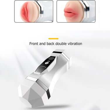 Масажер для чоловіків 2-в-1 з вібрацією, автоматичний та ручний, 12 режимів, чорний