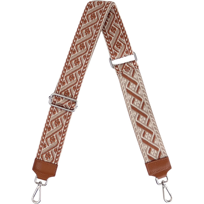 Жіноча сумка-кросбоді MIRROSI з натуральної шкіри, Made in Italy, коричнева (середній розмір 25x16x7 см, 1 сумка та 2 ремені)
