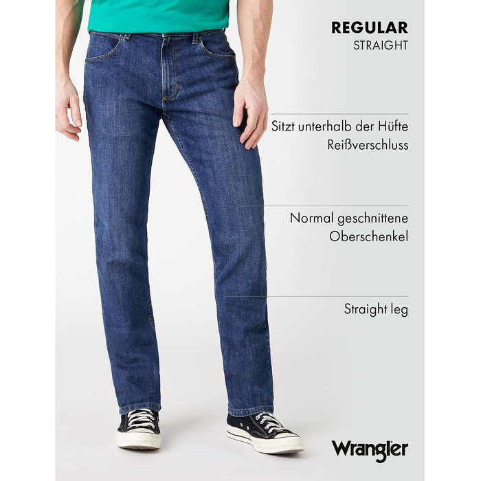 Чоловічі джинси Wrangler Regular Fit Regular - середня посадка, темно-сірі (Dark Stone), W36 L36