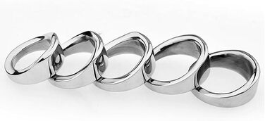 Сталевий кільце для статевого члена з наконечником (5 шт.) - інтимна іграшка для чоловіків, SM, кільце для яєчок, контроль еякуляції