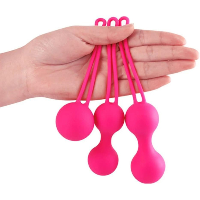 3 шт. Вагінальні кульки-перлини з силікону для жінок - тренажер Kegel, рожевий