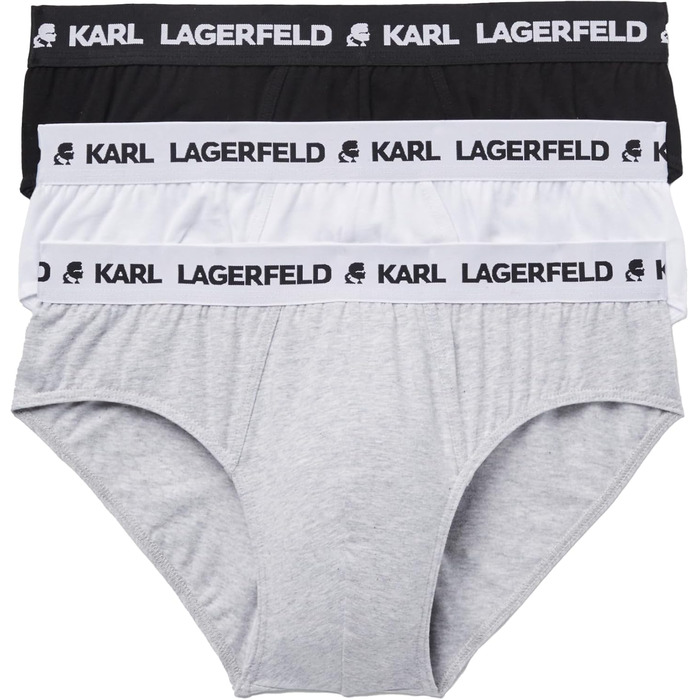 Чоловіча футболка Karl Lagerfeld з логотипом (X3), чорна (S, чорний/білий/сірий)