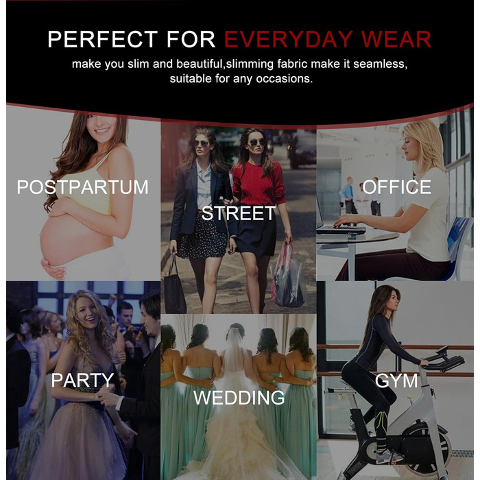 Корсет YIANNA для жінок: корегує та підтягує живіт, латекс, з 9 сталевими кісточками, чорний