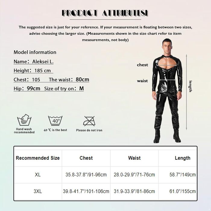 Костюм-комбінезон TiaoBug з довгим рукавом та штанами, еластичний, з ефектом вологості, з сіткою та вставками з шкіри, червоний, 3XL