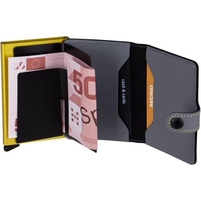 Гаманець-кардхолдер Secrid Miniwallet Matte унісекс, сіро-лаймовий (10.2 x 6.5 x 2.1 см)