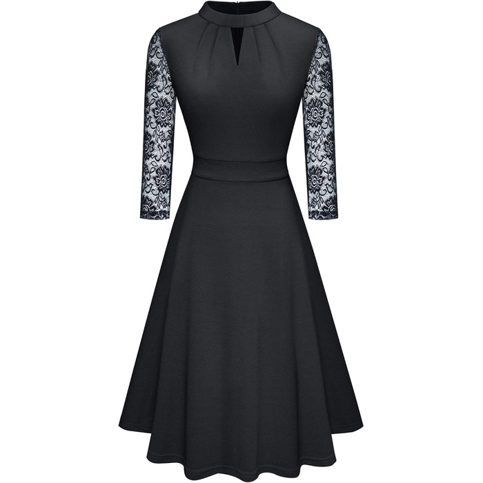 Сукня вечірня HOMEYEE A234 чорна, мереживна, годе з вирізами