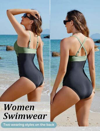 Зелений купальник суцільний Tuopuda з вирізом, Push Up, для жінок, Plus Size XXL