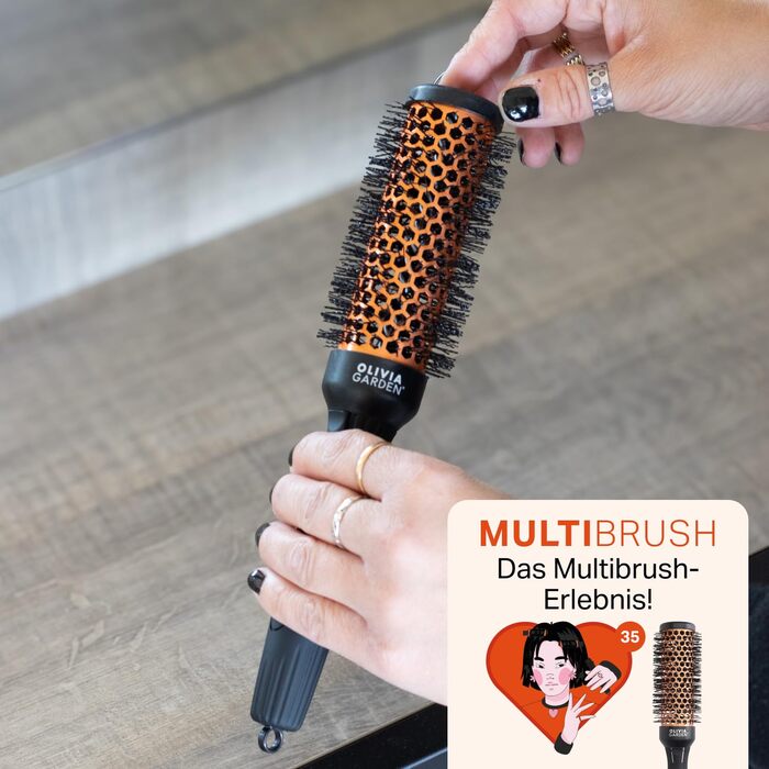 Набір багатофункціональних щіток для завивки волосся Olivia Garden Multibrush Curlers Kit — 4 насадки та знімна ручка для створення локонів та об'єму