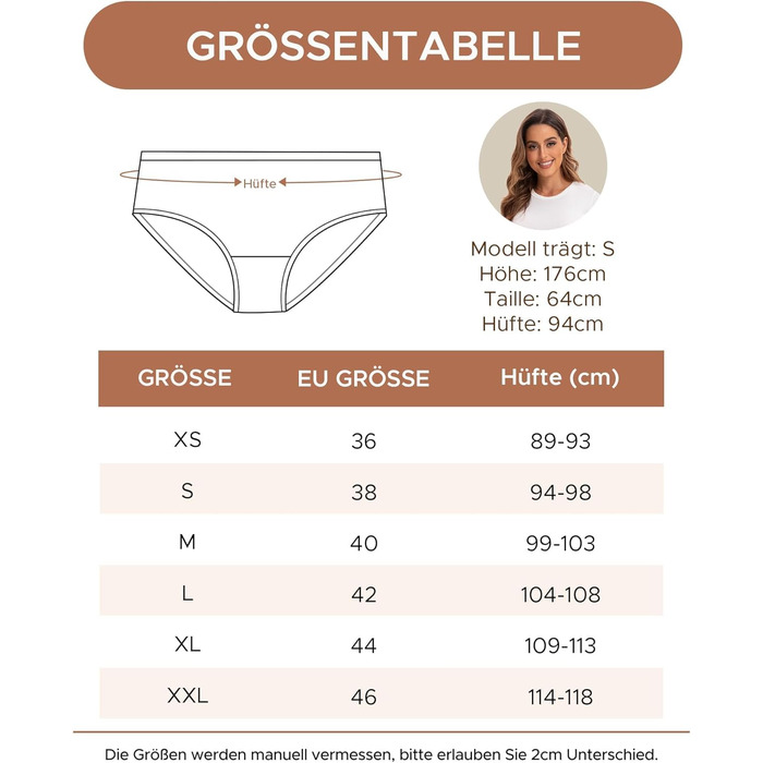 Сліпекс жіночі бавовняні труси INNERSY, комплект 6 шт., гіпсі, комфортні, кольорові, чорні, розмір L