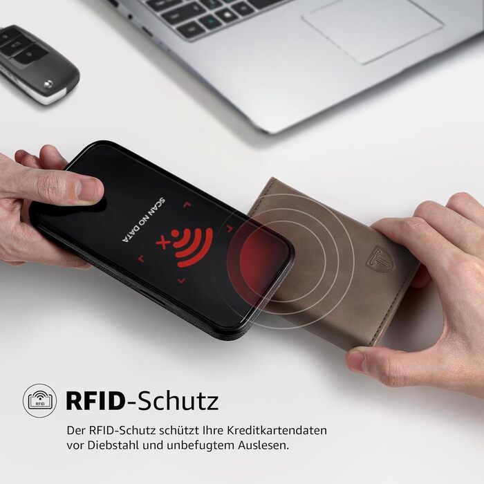 Чоловічий гаманець з RFID-захистом та Pop-up картницею, портмоне з магнітним замком, відділенням для монет та купюр, коричневий