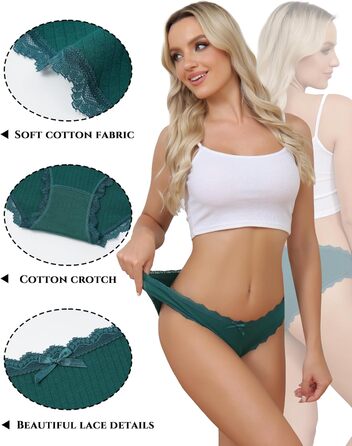Сліпекс жіночі труси Levao 6 шт. бавовна мереживо дихаючі, комплект трусиків для жінок, S-XXL, 6 кольорів