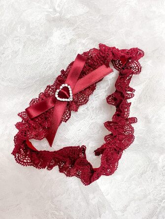 Шнурки для нареченої LeJulyeekay, мереживні, набір шнурків для весілля, аксесуар для вечірки (бордовий)
