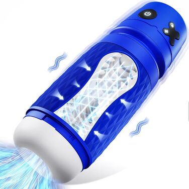 Іграшка для чоловіків Eanatoys Masturbieren – мастурбатор з 3 сосками, 4 вібраторами, 3D реалістична вагіна, функція імітації оргазму, портативна секс-іграшка, блакитна