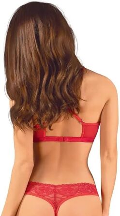 Сексуальний жіночий комплект білизни Selente Love & Fun: бюстгальтер, труси та шовкова маска для очей, Made in EU, червоний, M-L