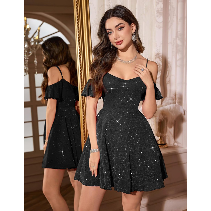 Сукня вечірня бальна з відкритими плечима Meetjen, чорна, A-силует, шорсткий тюль, короткі коктейльні сукні, розмір XXL