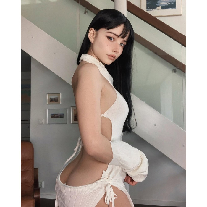 Костюм Чонгсам KORURACLUB Love: Преміум якість, білий/чорний, Cosplay, нижня білизна, S-M