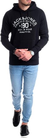 Чоловічий худі Jack & Jones з логотипом, чорний (розмір 3XL)