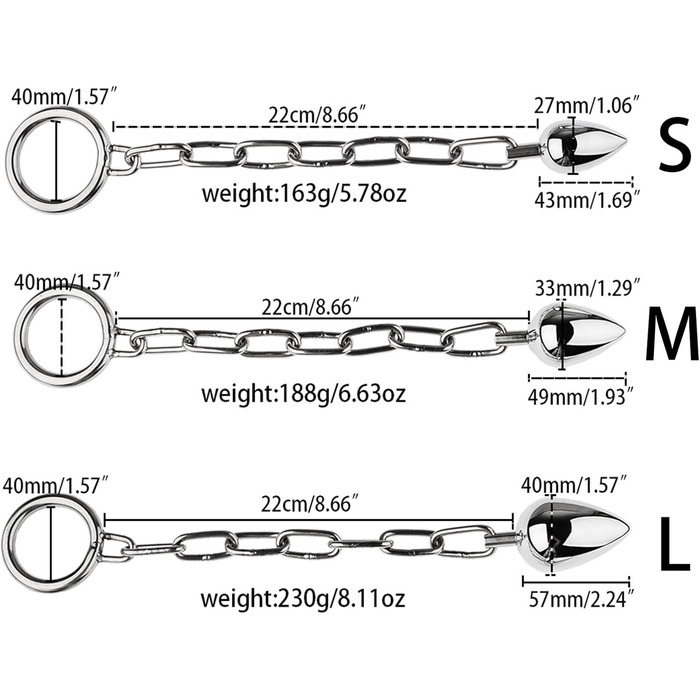Анальні кульки та масажери для ануса з металу (3 шт.) - металевий анальний плаг, кільце для простати, масажер для чоловіків та жінок