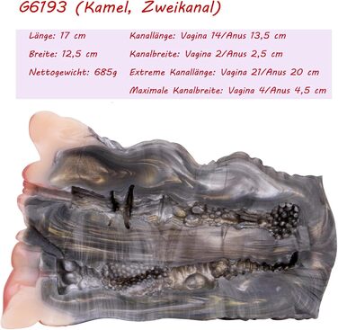 Реалістичний мастурбатор Seckoe Tier з анусальним тунелем та анатомією тваринної вагіни (G6193, Камелеон)