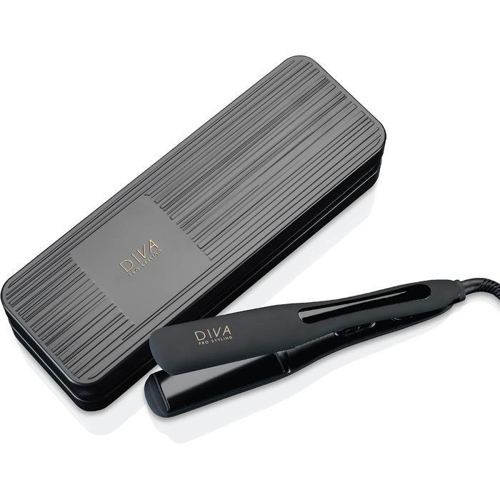 Професійний цифровий випрямляч для волосся Diva Pro Styling Wide — широкі керамічні пластини, рівномірний розподіл тепла, чорний