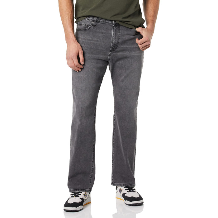 Чоловічі джинси Amazon Essentials Bootcut прямого крою, сірий вицвілий колір (31W / 32L)