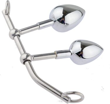 Набір анальних іграшок: металевий анальний дилда, плагін, гачок для стимуляції G-точки та простати. Для чоловіків та жінок (M+L)