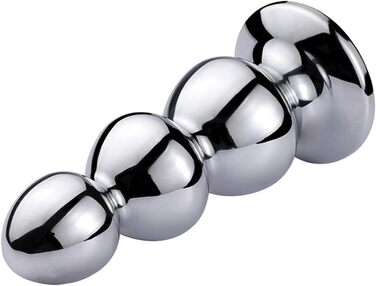 Анальний плагін з нержавіючої сталі з трьома перлами для масажу простати та сексуальних ігор. Підходить для чоловіків, жінок та пар.