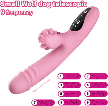 Вібратор для жінок з 9 функціями та підігрівом: Rabbit, стимуляція G-точки, фіолетовий