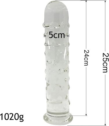 Скляний анальний плагін ScreaAss 25 см з частинками, діаметр 5 см. Іграшка для дорослих для жінок, чоловіків, пар. SM