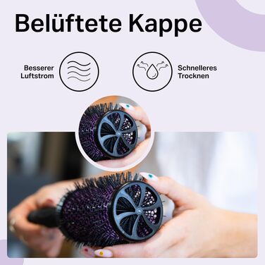 Набір багатофункціональних брашинг-щіток для волосся Olivia Garden Multibrush Curlers Kit (4 насадки та ручка), для створення локонів та об'єму, 55 мм