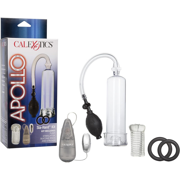 Набір для мастурбації Apollo California Exotic Novelties з помпою для пеніса, сірий