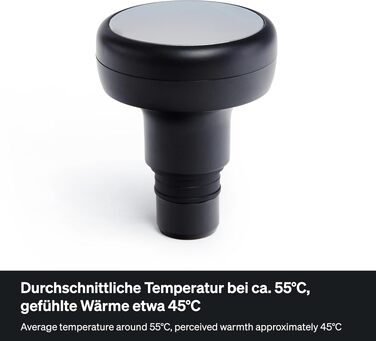Міні-перкусійний масажер BLACKROLL® з підігрівом (Heat Head): електричний пістолет для масажу м'язів та фасцій, 4 насадки, 4 рівні інтенсивності, зарядка USB-C
