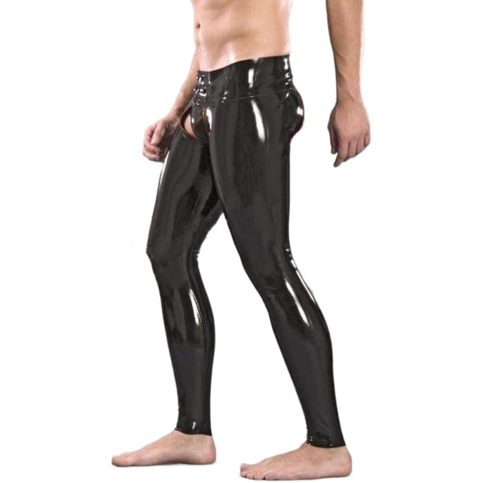 Чоловічий латексний костюм: шорти, колготки, легінси, чорний, розмір M