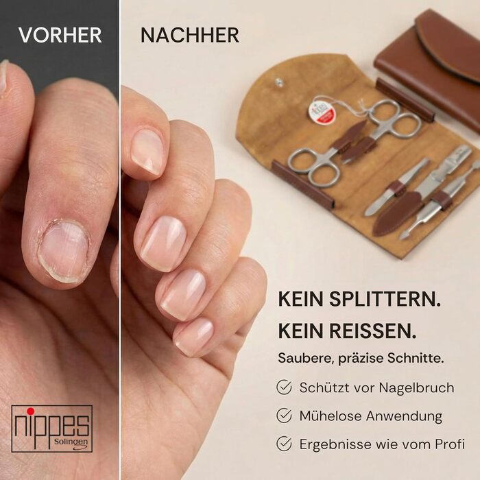 Манікюрний набір nippes Solingen Classic, 7 предметів, нержавіюча сталь, шкіряний футляр