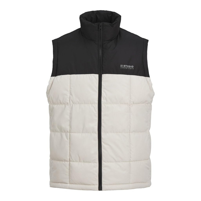 Чоловічий стібаний жилет JACK & JONES PLUS Jjben Square, колір Moonbeam, розмір 4XL