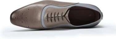 Чоловічі класичні туфлі YFFUSHI Oxford Brogues — офіційне бізнес-взуття, сіро-блакитні, розмір 40 EU