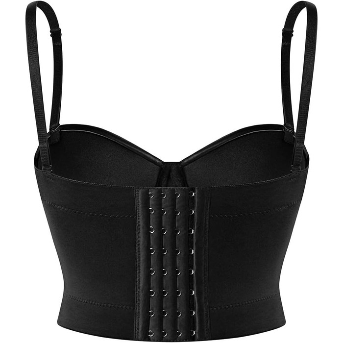 Топ SLIMBELLE з ефектом шкіри, чорний, без бретелек, корсетний, з пуш-ап ефектом (XXL)