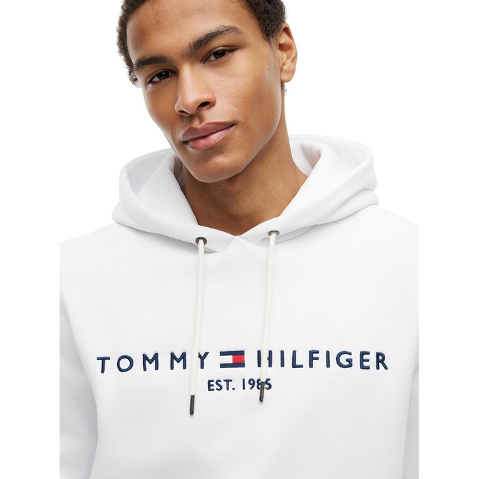 Чоловічий худі Tommy Hilfiger з капюшоном та логотипом, білий (розмір M)