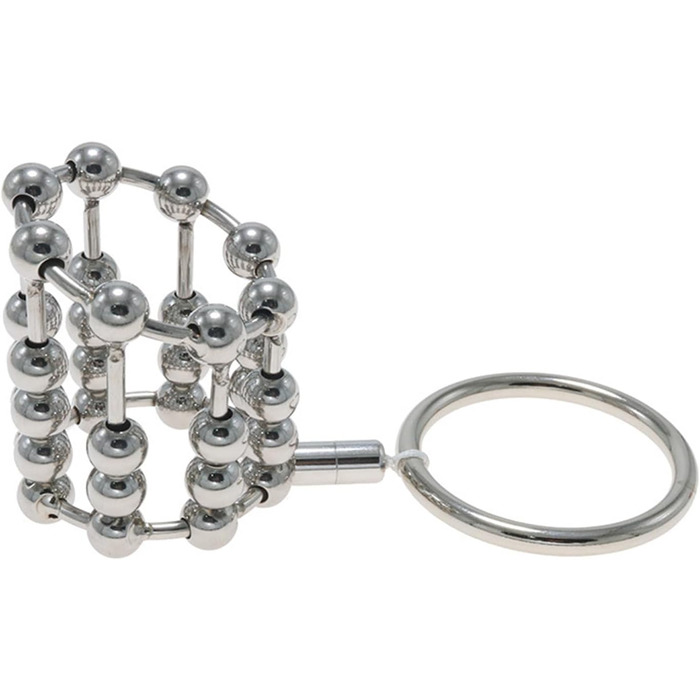 Кільце для пеніса з нержавіючої сталі Axcroo з ремінцем, кільце для яєчок, металеві кульки, кільця для пеніса, розтягувач яєчок, еротична іграшка для чоловіків, затримка еякуляції (38 мм)