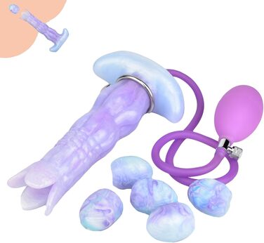 Анальний плагін з кульками Axcroo з силікону - 5 кульок, надувний, анальний ділдо, іграшка для дорослих, для жінок та чоловіків