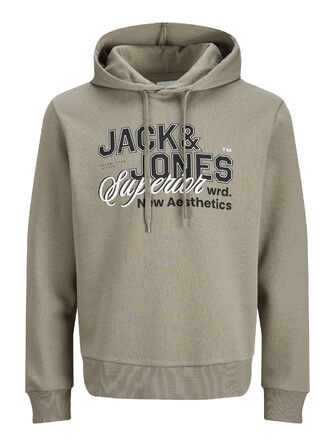 Чоловічий худі з капюшоном JACK & JONES Mae Logo Hoodie (розмір S, колір Vetiver)