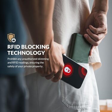 Шкіряний гаманець-картхолдер VULKIT з RFID-захистом, Pop-Up системою, відділенням для купюр, монет та вікном для ID (Оливковий)