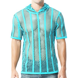 Чоловіча сітчаста сорочка Bollrllr з довгим рукавом, прозора, для вечірок та клубів, комплект з 1 шт.