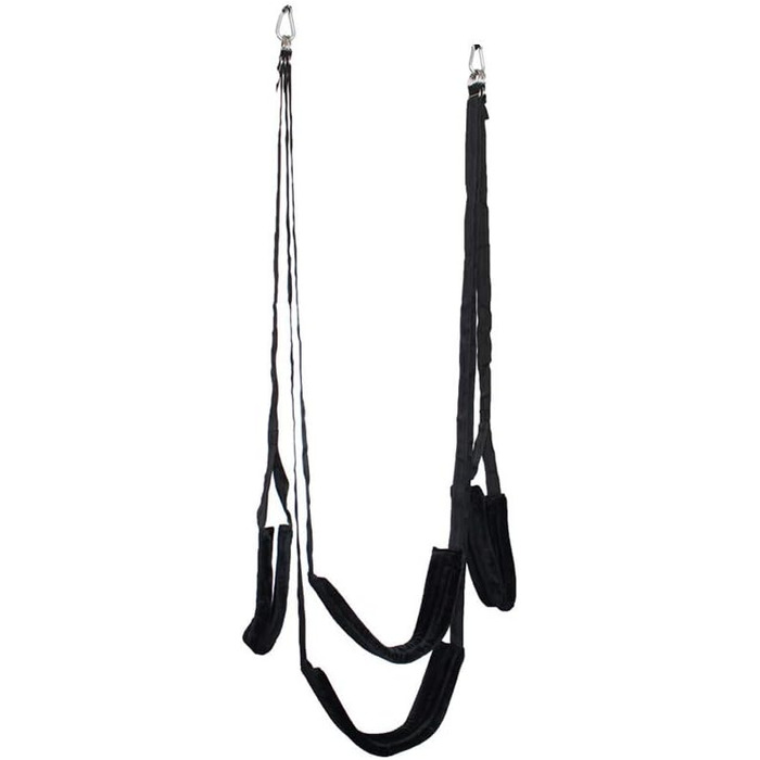 Кріплення для гойдалки OnundOn з рамою зі сталі та поворотним з'єднанням, включаючи дюбелі. Гойдалка для двох, для кріплення до стелі або дверей. Максимальне навантаження: 150 кг (Чорний)