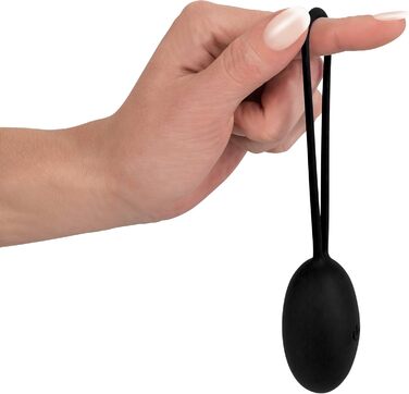 Vibro-яйце LUST Love Ball: 10 режимів вібрації, стимуляція, м'яка поверхня, з петлею, чорний