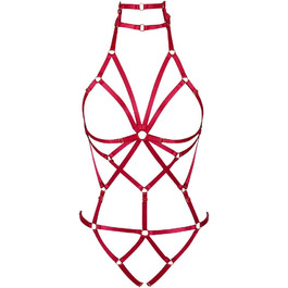 Жіночий корсет-нагрудник BANSSGOTH: стильний аксесуар у готичному стилі, регульований, для фестивалів та вечірок, червоний