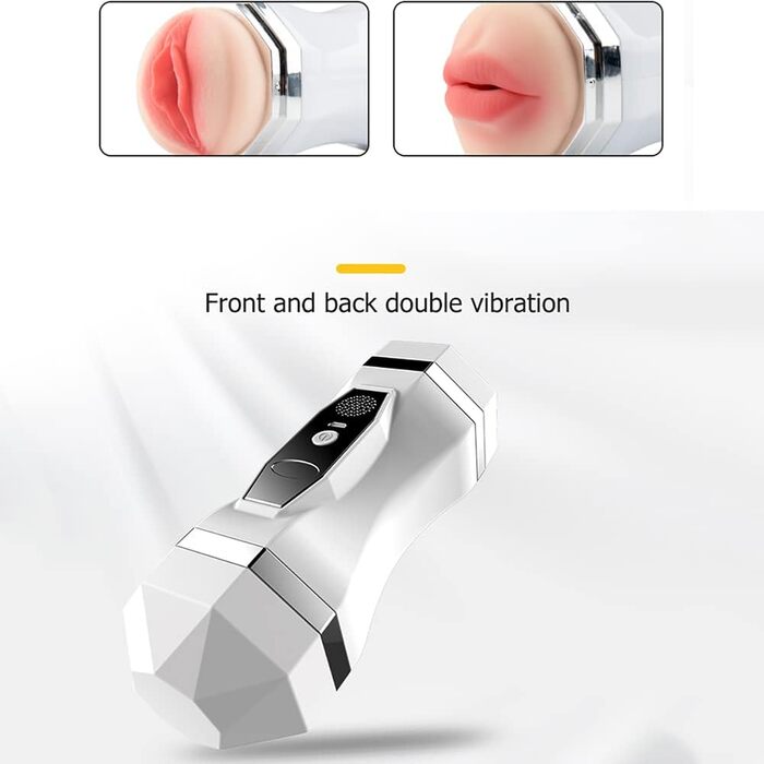 Масажер для чоловіків 2-в-1 з вібрацією, автоматичний та ручний, 12 режимів, чорний